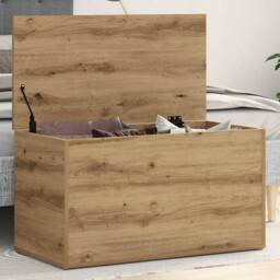 Berkfield Home Storage Chest Artisan Oak 84x42x46 cm Engineered Wood in Brown - Size: 84 x 42 x 46 cm - thumbnail 1