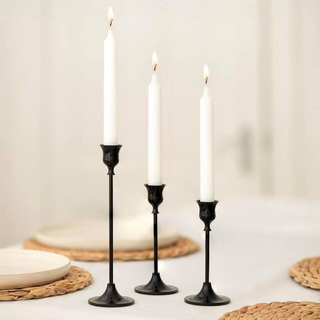 Marco Paul 3 Pack Black Taper Candle Holders - image 1