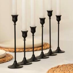 Marco Paul 3 Pack Black Taper Candle Holders - thumbnail 4