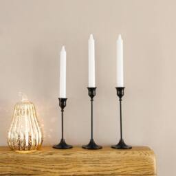 Marco Paul 3 Pack Black Taper Candle Holders - thumbnail 5