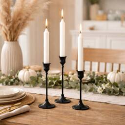 Marco Paul 3 Pack Black Taper Candle Holders - thumbnail 7