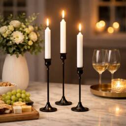 Marco Paul 3 Pack Black Taper Candle Holders - thumbnail 6