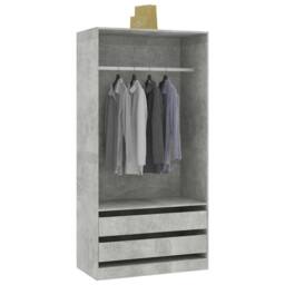 Berkfield Home Wardrobe Concrete Grey 100x50x200 cm Engineered Wood - Size: 100 x 50 x 200 cm - thumbnail 4