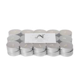 Aroma Naturals Soft Cotton Scented Tealight Candles - 4hr Burn - 30 Pack in White - thumbnail 3