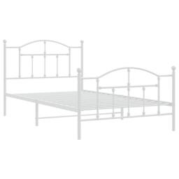 Berkfield Home Metal Bed Frame with Headboard & Footboard White 100x200 cm - thumbnail 3