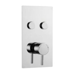 Clifton Chrome Twin Push Button Shower with a Slide Rail Kit & Drencher in Silver - thumbnail 3