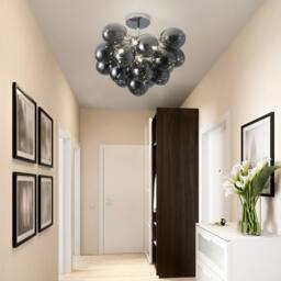NIVOR 4 Light Sputnik Glass Bubble Flush Mount chandelier Adjustable Pendant in Pale Grey - thumbnail 6