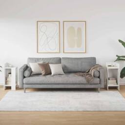 Berkfield Home Side Tables 2 pcs with Shelf White 25.5x27x60 cm - thumbnail 3