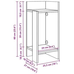 Berkfield Home Side Tables 2 pcs with Shelf White 25.5x27x60 cm - thumbnail 9
