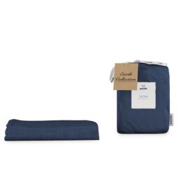 Panda London Panda Bamboo & French Linen Fitted Sheet in Navy - Size: Double - thumbnail 1