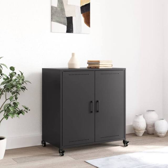Berkfield Home Sideboard Black 68.5x39x72 cm Steel - image 1