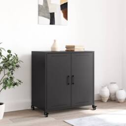 Berkfield Home Sideboard Black 68.5x39x72 cm Steel - thumbnail 1