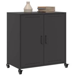 Berkfield Home Sideboard Black 68.5x39x72 cm Steel - thumbnail 4