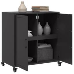 Berkfield Home Sideboard Black 68.5x39x72 cm Steel - thumbnail 5