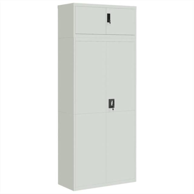 Berkfield Home File Cabinet Light Grey 90x40x220 cm Steel - Size: 90 x 40 x 220 cm - image 1