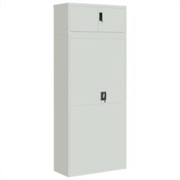 Berkfield Home File Cabinet Light Grey 90x40x220 cm Steel - Size: 90 x 40 x 220 cm