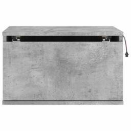 Berkfield Home Durable Wall-mounted Bedside Cabinets with LED Lights 2 pcs Concr in Grey - thumbnail 8
