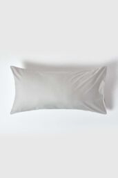 Homescapes Egyptian Cotton Housewife Pillowcase 200 TC, King Size in Silver - thumbnail 1