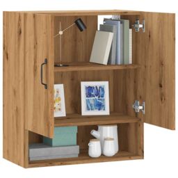 Berkfield Home Wall Cabinet Artisan Oak 60x31x70 cm Engineered Wood in Brown - Size: 60 x 31 x 70 cm - thumbnail 1