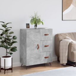 Berkfield Home Sideboard Concrete Grey 69.5x34x90 cm Engineered Wood - thumbnail 1