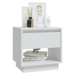 Berkfield Home Bedside Cabinet White 45x34x44 cm Engineered Wood - Size: 45 x 34 x 44 cm - thumbnail 3