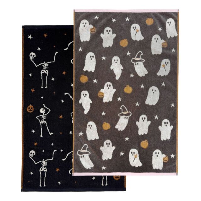 Allure Bath Fashions Luxury Halloween Hand Towels - 100% Cotton Spooky Tea Towels - image 1