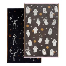 Allure Bath Fashions Luxury Halloween Hand Towels - 100% Cotton Spooky Tea Towels - thumbnail 1