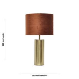 First Choice Lighting Amber - Gold Touch Operated 40cm Table Lamp Burnt Orange Velvet Shade - thumbnail 5