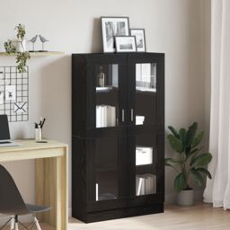 Berkfield Home Book Cabinet Black oak Engineered wood 82.5 x 30.5 x 150 cm - thumbnail 1
