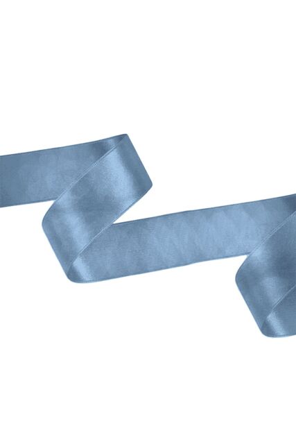 Neel Blue Double Sided Satin Polyester Ribbon Roll, 40mm x 10 Metres in Metallic Silver - image 1