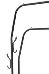 H&O Direct Double-Rod Metal Clothes Rack with Hooks in Black - thumbnail 4