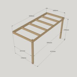 Rutland County Garden Furniture Ltd Wall Mounted Box Pergola - Wood - L180 x W420 x H270 cm - Light Green - thumbnail 3