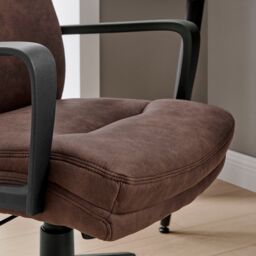 FurnitureboxUK Rosco Faux Leather Office Chair in Brown - thumbnail 6