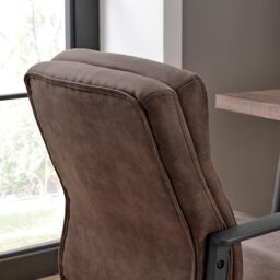 FurnitureboxUK Rosco Faux Leather Office Chair in Brown - thumbnail 7