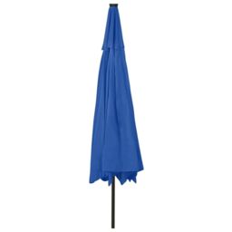 Berkfield Home Outdoor Parasol with LED Lights & Metal Pole 400 cm Azure Blue - thumbnail 5