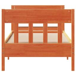Berkfield Home Decorative Bed Frame without Mattress Wax Brown 100x200 cm Solid - thumbnail 4