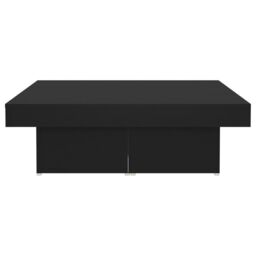 Berkfield Home Coffee Table Black 90x90x28 cm Engineered Wood - Size: 90 x 90 x 28 cm - thumbnail 6
