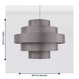 First Choice Lighting Set of 2 Silver Grey Faux Silk 5 Tier Light Shades - thumbnail 6