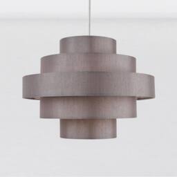 First Choice Lighting Set of 2 Silver Grey Faux Silk 5 Tier Light Shades - thumbnail 3
