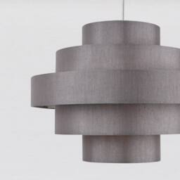 First Choice Lighting Set of 2 Silver Grey Faux Silk 5 Tier Light Shades - thumbnail 4
