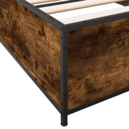 Berkfield Home Durable Bed Frame without Mattress Smoked Oak 75x190 cm Small Single in Brown - thumbnail 7