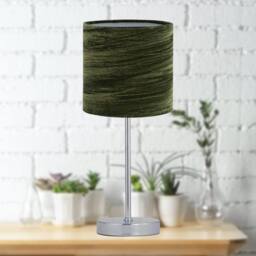 First Choice Lighting Chrome Touch Operated Table Lamp with Green Crushed Velvet Shade in Silver - thumbnail 7