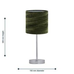 First Choice Lighting Chrome Touch Operated Table Lamp with Green Crushed Velvet Shade in Silver - thumbnail 9