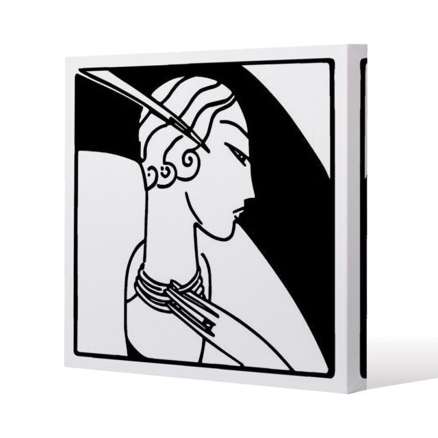 Benjamin Tate Design Art Deco Woman (Canvas Print) / 101 x 101 x 4cm in Natural - Size: 101 x 101 x 4 cm - image 1