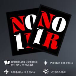 "Artery8 Noir Letters Red White Black Bold Modern Wall Art Print - Size: W12"" x H16""" - thumbnail 2