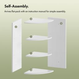 VonHaus 3 Tier Wall Mounted Bathroom Corner Shelf Unit in White - thumbnail 8