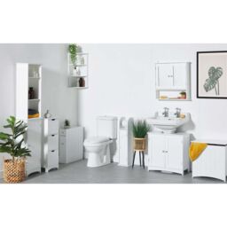 VonHaus 3 Tier Wall Mounted Bathroom Corner Shelf Unit in White - thumbnail 5