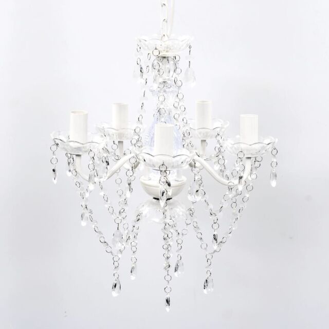 Berkfield Home Chandelier 5 Bulbs Transparent in Black - image 1