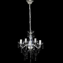 Berkfield Home Chandelier 5 Bulbs Transparent in Black - thumbnail 2