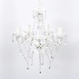 Berkfield Home Chandelier 5 Bulbs Transparent in Black - thumbnail 1